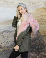 Parka Jacket Green Pink - UGG Outlet Store