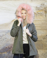 Parka Jacket Green Pink - UGG Outlet Store