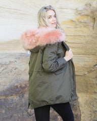 Parka Jacket Green Pink - UGG Outlet Store