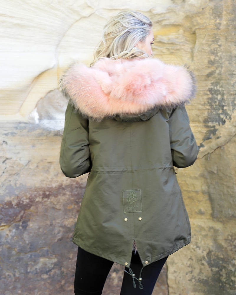 Parka Jacket Green Pink - UGG Outlet Store